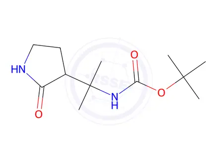 Chemical structure of tert-Butyl (2-(2-oxopyrrolidin-3-yl)propan-2-yl)carbamate