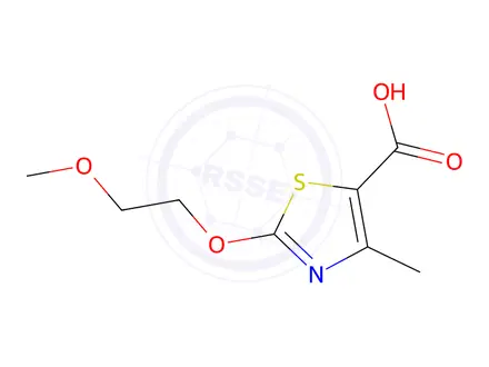 Chemical structure of 2-(2-methoxyethoxy)-4-methyl-1,3-thiazole-5-carboxylic acid