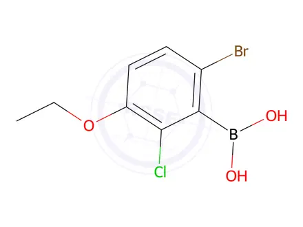 Chemical structure of (6-bromo-2-chloro-3-ethoxyphenyl)boronic acid