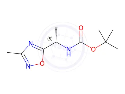Chemical structure of Carbamic acid, N-[(1S)-1-(3-methyl-1,2,4-oxadiazol-5-yl)ethyl]-, 1,1-dimethylethyl ester
