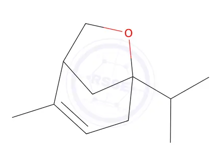 Chemical structure of 6-Oxabicyclo[3.2.1]oct-2-ene,2-methyl-5-(1-methylethyl)-(9CI)