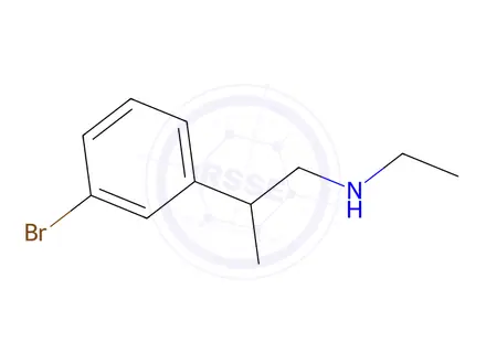 Chemical structure of 2-(3-Bromophenyl)-N-ethylpropan-1-amine