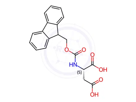 Chemical structure of Fmoc-L-aspartic acid