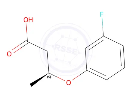 Chemical structure of (S)-3-(3-fluorophenoxy)butanoic acid