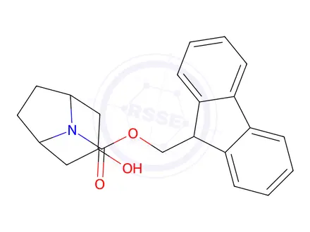 Chemical structure of 9H-fluoren-9-ylmethyl 3-hydroxy-8-azabicyclo[3.2.1]octane-8-carboxylate