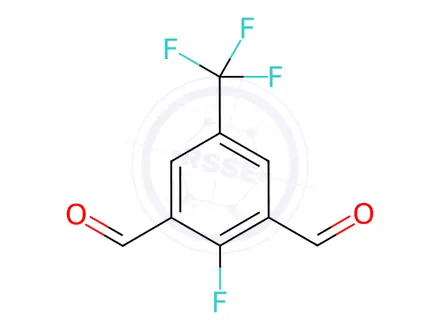 Chemical structure of 2-fluoro-5-(trifluoromethyl)isophthalaldehyde