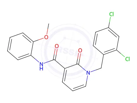 Chemical structure of 1-[(2,4-Dichlorophenyl)methyl]-N-(2-methoxyphenyl)-2-oxo-1,2-dihydropyridine-3-carboxamide