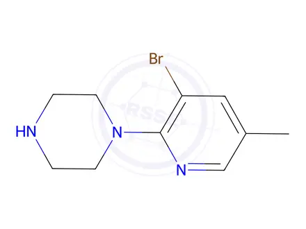 Chemical structure of 1-(3-Bromo-5-methylpyridin-2-yl)piperazine