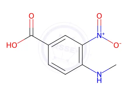 Chemical structure of 4-(methylamino)-3-nitrobenzoic acid