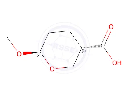 Chemical structure of 2H-Pyran-3-carboxylicacid,tetrahydro-6-methoxy-,trans-(9CI)
