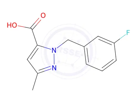 Chemical structure of 1-(3-Fluorobenzyl)-3-methyl-1H-pyrazole-5-carboxylic acid