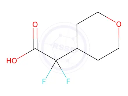 Chemical structure of 2,2-Difluoro-2-(oxan-4-yl)acetic acid