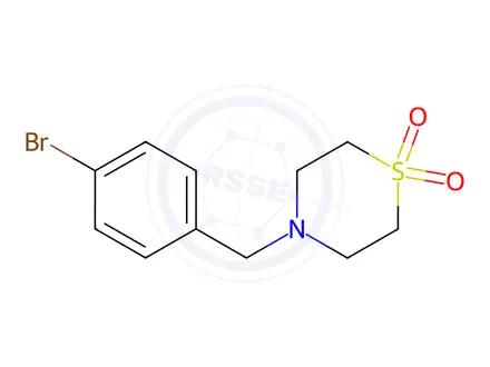 Chemical structure of 4-(4-Bromo-benzyl)-thiomorpholine 1,1-dioxide