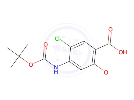 Chemical structure of 4-{[(tert-Butoxy)carbonyl]amino}-5-chloro-2-methoxybenzoic Acid