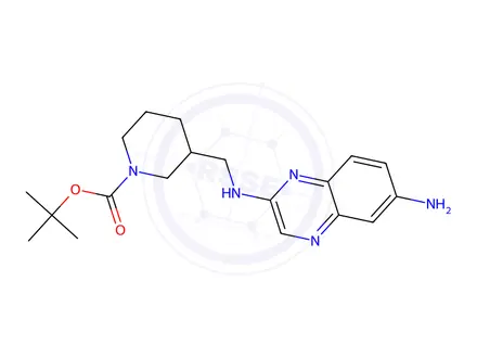 Chemical structure of tert-Butyl 3-(((6-aminoquinoxalin-2-yl)amino)methyl)piperidine-1-carboxylate
