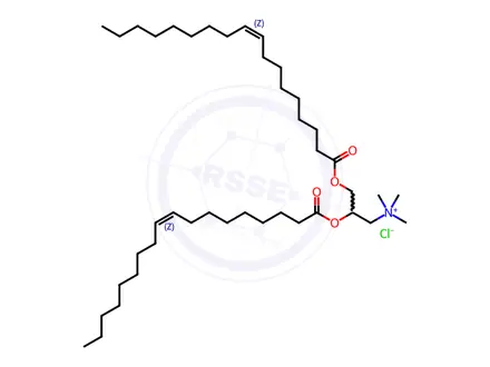 Chemical structure of 1,2-Dioleoyl-3-trimethylammonium-propane, Chloride
