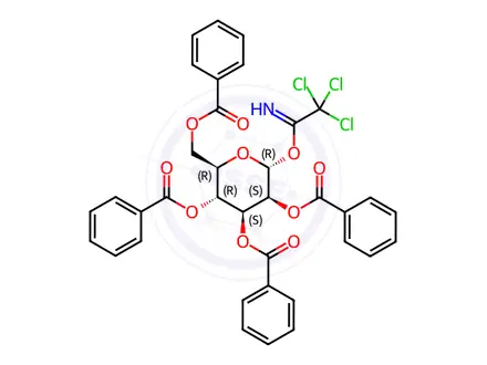 Chemical structure of 2,3,4,6-Tetra-O-benzoyl-α-D-mannopyranosyl Trichloroacetimidate
