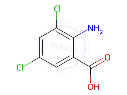 Chemical structure of 2-amino-3,5-dichlorobenzoic acid
