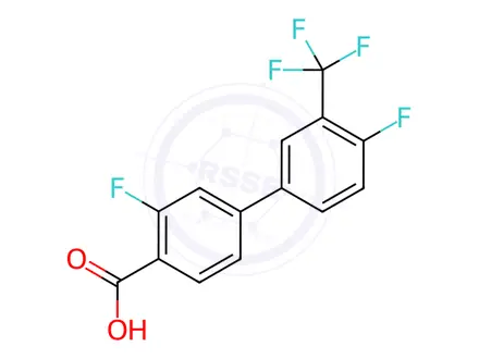 Chemical structure of 2-Fluoro-4-(4-fluoro-3-trifluoromethylphenyl)benzoic acid
