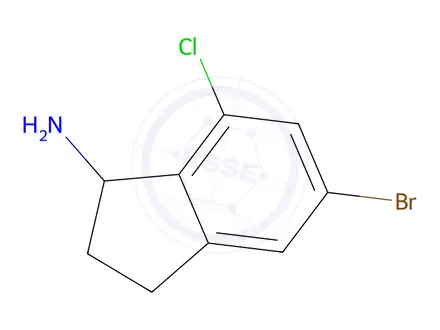 Chemical structure of 5-Bromo-7-chloro-2,3-dihydro-1H-inden-1-amine