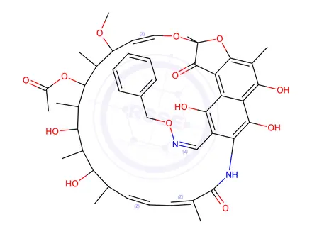 Chemical structure of 3-(Benzyloxyiminomethyl)rifamycin SV