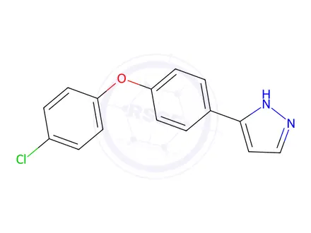 Chemical structure of 5-(4-(4-Chlorophenoxy)phenyl)-1H-pyrazole