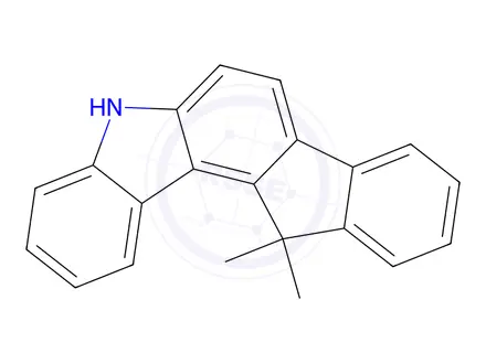 Chemical structure of 5,12-Dihydro-12,12-dimethylindeno[1,2-c]carbazole