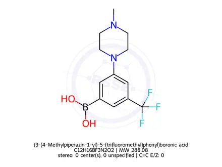 Chemical structure of (3-(4-Methylpiperazin-1-yl)-5-(trifluoromethyl)phenyl)boronic acid