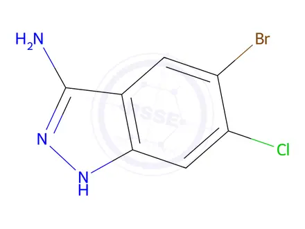 Chemical structure of 5-Bromo-6-chloro-1H-indazol-3-amine