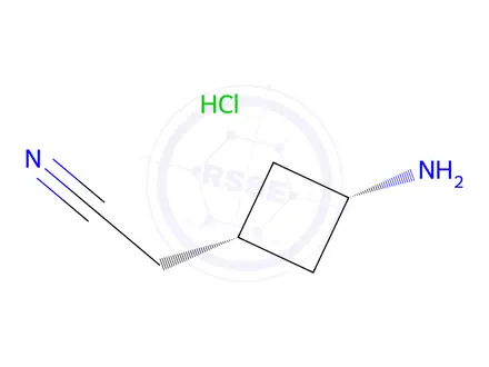 Chemical structure of cis-2-(3-Aminocyclobutyl)acetonitrile hydrochloride