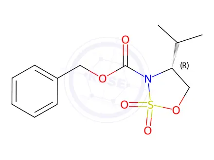 Chemical structure of Benzyl (R)-4-isopropyl-1,2,3-oxathiazolidine-3-carboxylate 2,2-dioxide