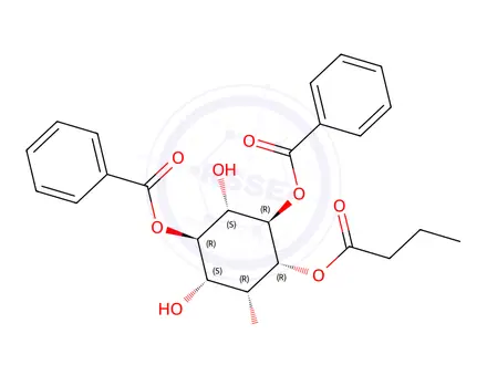 Chemical structure of 1D-1-O-Butyryl-4,6-O-dibenzoyl-myo-inositol