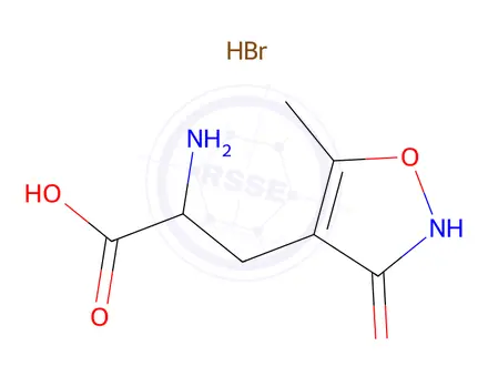 Chemical structure of (R,S)-α-Amino-3-hydroxy-5-methyl-4-isoxazolepropionic Acid Hydrobromide