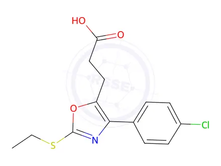Chemical structure of 3-(4-(4-Chlorophenyl)-2-(ethylthio)oxazol-5-yl)propanoic acid