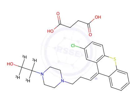 Chemical structure of Zuclopenthixol-d4 Succinate Salt