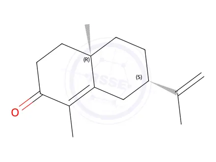 Chemical structure of [4aR,(-)]-2,3,4,4a,5,6,7,8-Octahydro-1,4a-dimethyl-7α-isopropenylnaphthalene-2-one