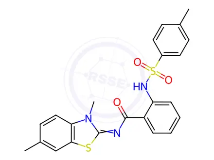 Chemical structure of N-(3,6-Dimethylbenzo[d]thiazol-2(3H)-ylidene)-2-((4-methylphenyl)sulfonamido)benzamide