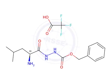 Chemical structure of Benzyl 2-(L-leucyl)hydrazine-1-carboxylate 2,2,2-trifluoroacetate