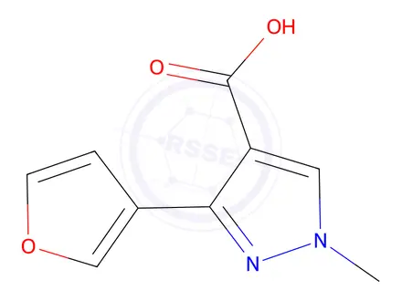 Chemical structure of 3-(furan-3-yl)-1-methyl-1H-pyrazole-4-carboxylic Acid