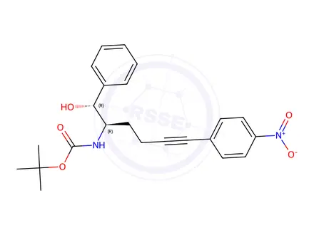 Chemical structure of tert-Butyl ((1R,2R)-1-hydroxy-6-(4-nitrophenyl)-1-phenylhex-5-yn-2-yl)carbamate