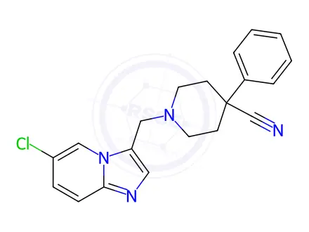 Chemical structure of 1-[(6-chloroimidazo[1,2-a]pyridin-3-yl)methyl]-4-phenyl-4-piperidinecarbonitrile