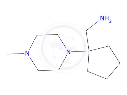 Chemical structure of 1-[1-(4-methyl-1-piperazinyl)cyclopentyl]methanamine