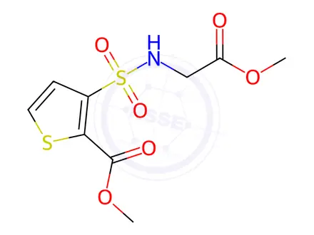 Chemical structure of Methyl 3-(N-(2-methoxy-2-oxoethyl)sulfamoyl)thiophene-2-carboxylate