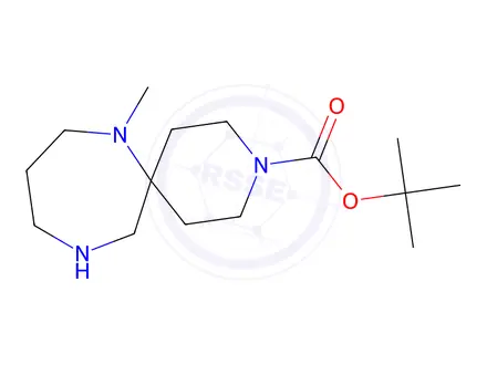 Chemical structure of tert-butyl 7-methyl-3,7,11-triazaspiro[5.6]dodecane-3-carboxylate