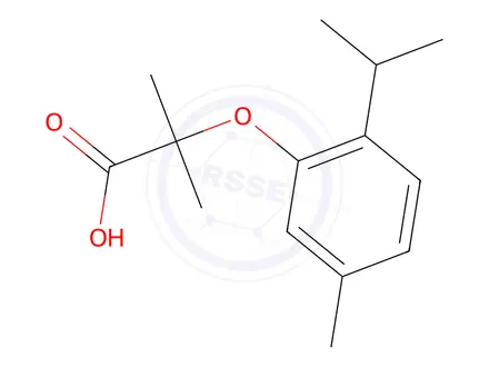 Chemical structure of 2-(2-Isopropyl-5-methylphenoxy)-2-methylpropanoic Acid