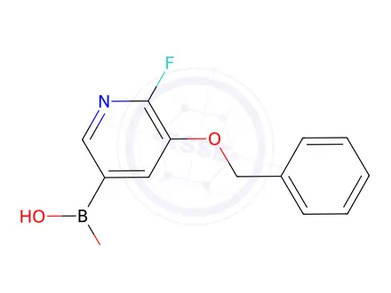 Chemical structure of (5-(Benzyloxy)-6-fluoropyridin-3-yl)boronic acid