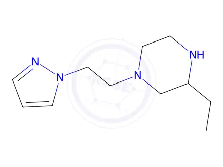 Chemical structure of 3-ethyl-1-[2-(1H-pyrazol-1-yl)ethyl]piperazine