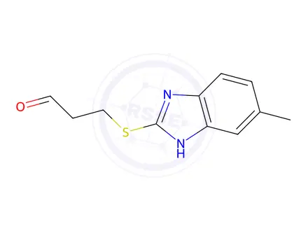 Chemical structure of 3-((5-Methyl-1h-benzo[d]imidazol-2-yl)thio)propanal