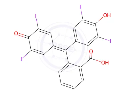 Chemical structure of 3,3-Bis(4-hydroxy-3,5-diiodophenyl)isobenzofuran-1(3H)-one
