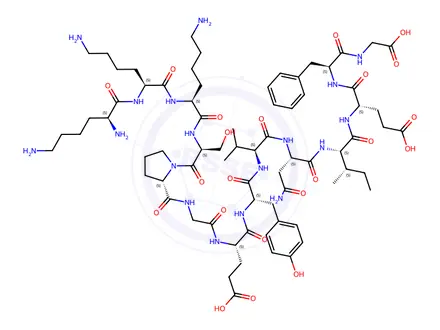 Chemical structure of H-LYS-LYS-LYS-SER-PRO-GLY-GLU-TYR-VAL-ASN-ILE-GLU-PHE-GLY-OH